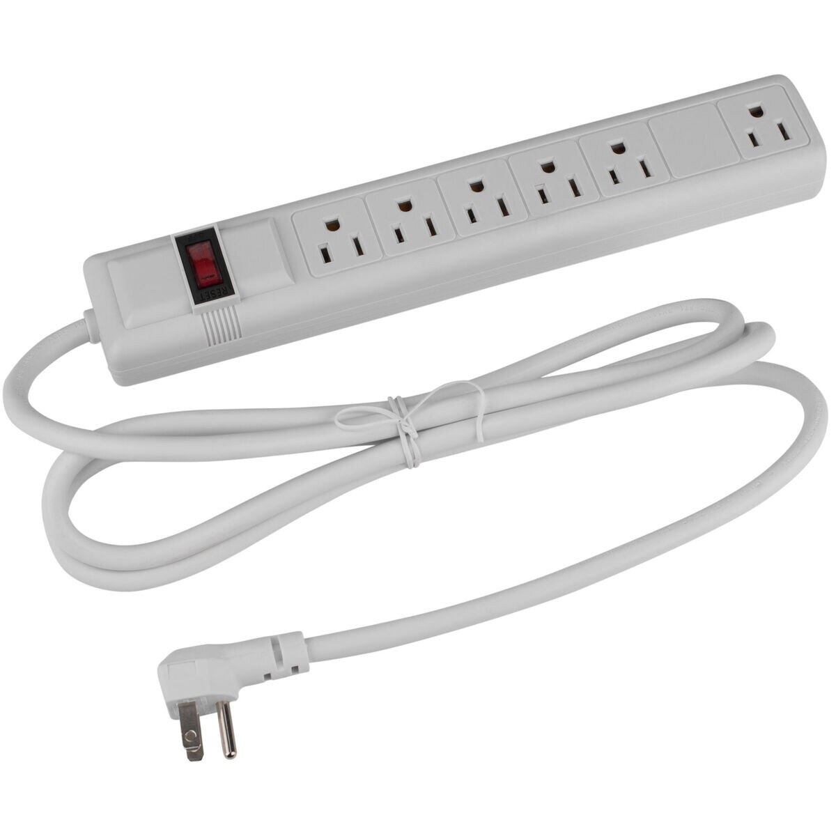 Parts Express 5+1 Outlet Strip 6 ft. Cord and Circuit Breaker/Switch UL